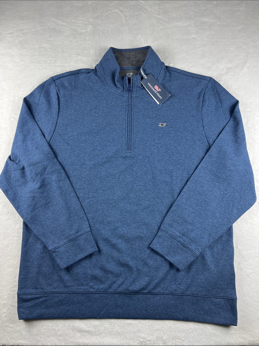 Vineyard Vines Men’s Saltwater Solid Zip Mock Pullover - 2XL - Deep Bay NWT